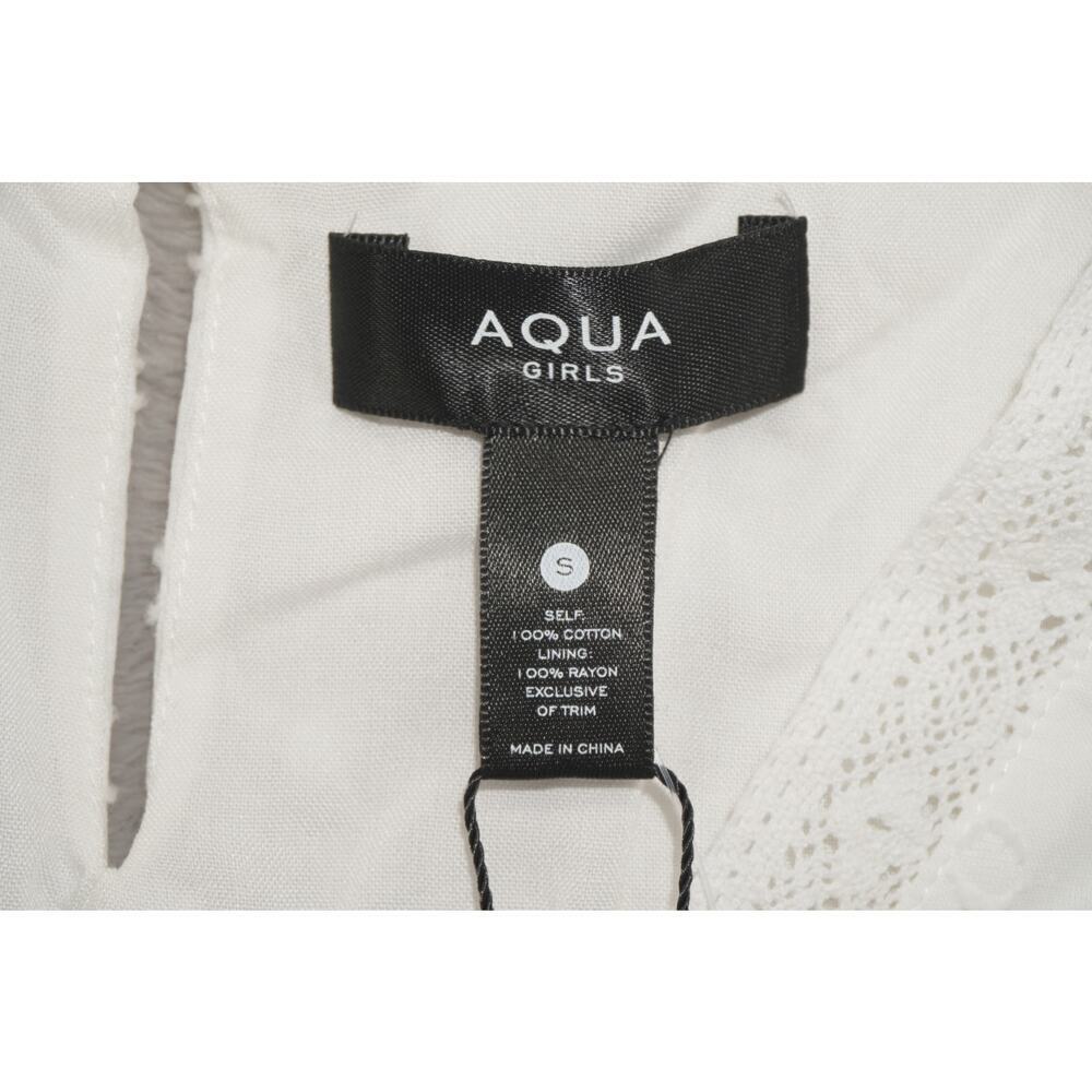 Aqua Girls Swiss Dot Lace Tiered White Dress Small NWT Bloomingdales Exclusive - Picture 3 of 8